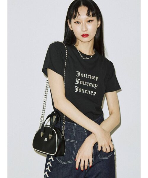 jouetie（ジュエティ）の「Journeyフィット Tシャツ（Tシャツ/カットソー・レディース・ブラック/オフホワイト/ブルー・MEDIUM）」の3枚目の写真