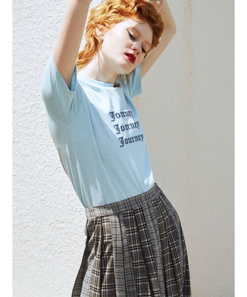 jouetie（ジュエティ）の「Journeyフィット Tシャツ（Tシャツ/カットソー・レディース・ブラック/オフホワイト/ブルー・MEDIUM）」の8枚目の写真