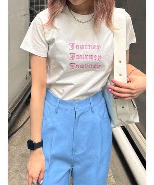 jouetie（ジュエティ）の「Journeyフィット Tシャツ（Tシャツ/カットソー・レディース・ブラック/オフホワイト/ブルー・MEDIUM）」の5枚目の写真