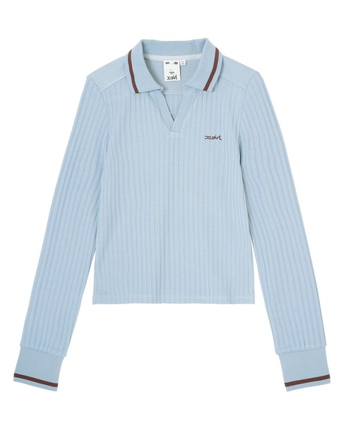 X-girl（エックスガール）の「BABY L/S POLO TOP（ポロシャツ・レディース・ホワイト/ライトブルー/ブラック・S/M）」の15枚目の写真