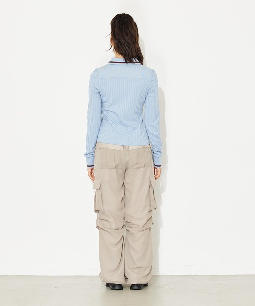 X-girl（エックスガール）の「BABY L/S POLO TOP（ポロシャツ・レディース・ホワイト/ライトブルー/ブラック・S/M）」の12枚目の写真