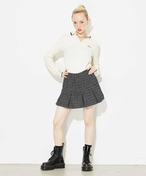 X-girl（エックスガール）の「BABY L/S POLO TOP（ポロシャツ・レディース・ホワイト/ライトブルー/ブラック・S/M）」の18枚目の写真