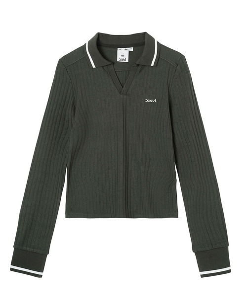 X-girl（エックスガール）の「BABY L/S POLO TOP（ポロシャツ・レディース・ホワイト/ライトブルー/ブラック・S/M）」の19枚目の写真