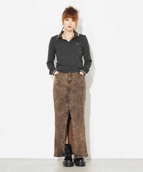 X-girl（エックスガール）の「BABY L/S POLO TOP（ポロシャツ・レディース・ホワイト/ライトブルー/ブラック・S/M）」の16枚目の写真