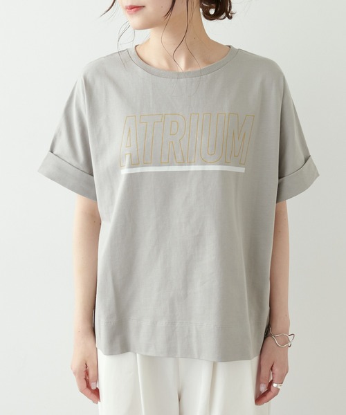 PUAL CE CIN(ピュアルセシン)の「擬麻加工プリントTシャツ(Tシャツ/カットソー・レディース・チャコールグレー/ベージュ/オフホワイト・FREE)」の12枚目の写真