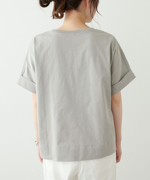 PUAL CE CIN(ピュアルセシン)の「擬麻加工プリントTシャツ(Tシャツ/カットソー・レディース・チャコールグレー/ベージュ/オフホワイト・FREE)」の14枚目の写真