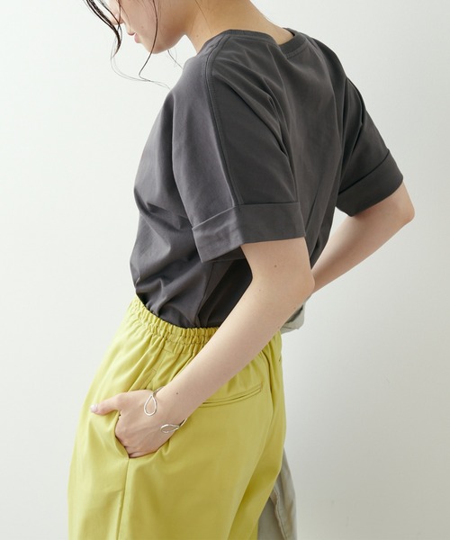 PUAL CE CIN(ピュアルセシン)の「擬麻加工プリントTシャツ(Tシャツ/カットソー・レディース・チャコールグレー/ベージュ/オフホワイト・FREE)」の10枚目の写真