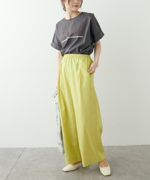 PUAL CE CIN(ピュアルセシン)の「擬麻加工プリントTシャツ(Tシャツ/カットソー・レディース・チャコールグレー/ベージュ/オフホワイト・FREE)」の11枚目の写真