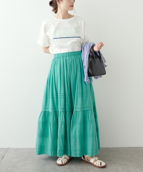 PUAL CE CIN(ピュアルセシン)の「擬麻加工プリントTシャツ(Tシャツ/カットソー・レディース・チャコールグレー/ベージュ/オフホワイト・FREE)」の5枚目の写真