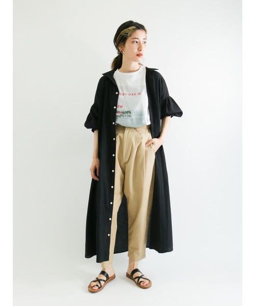 sm2rhythm（サマンサモスモスリズム）の「ギャザーワンピース（ワンピース・レディース・ブラック/グリーン/ベージュ・ﾌﾘ-）」の4枚目の写真