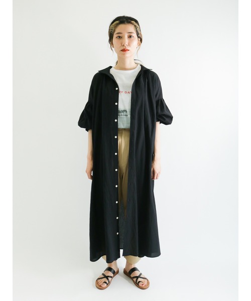 sm2rhythm（サマンサモスモスリズム）の「ギャザーワンピース（ワンピース・レディース・ブラック/グリーン/ベージュ・ﾌﾘ-）」の7枚目の写真