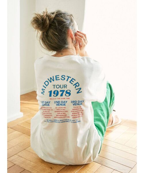 Ungrid（アングリッド）の「ツアーロゴルーズTee（Tシャツ/カットソー・レディース・ピンク/オフホワイト/チャコールグレー/オレンジ・FREE）」の5枚目の写真