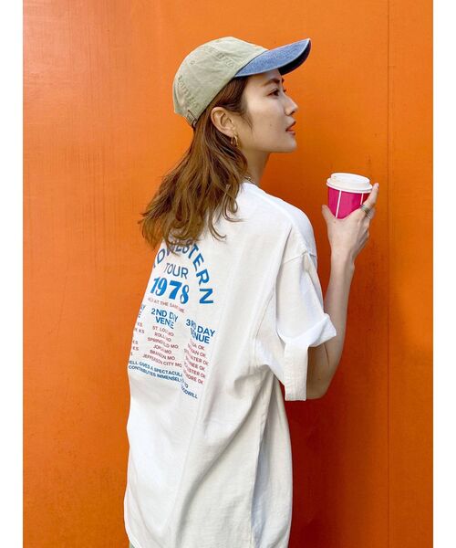 Ungrid（アングリッド）の「ツアーロゴルーズTee（Tシャツ/カットソー・レディース・ピンク/オフホワイト/チャコールグレー/オレンジ・FREE）」の12枚目の写真