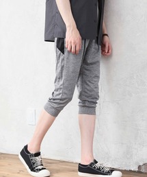 カチオン染め 速乾ミニ裏毛スウェット クロップドパンツ
