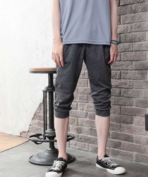 カチオン染め 速乾ミニ裏毛スウェット クロップドパンツ