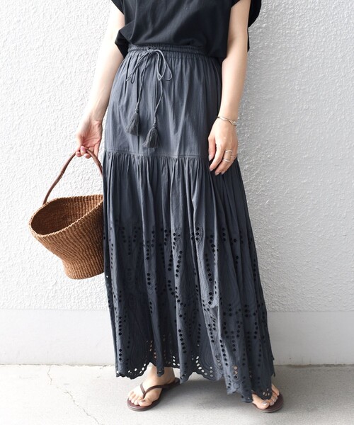 SHIPS(シップス)の「【SHIPS別注】Sohana:〈手洗い可能〉カットワークレーススカート◆(スカート・レディース・ホワイト/ダークグレー・ONE SIZE)」の22枚目の写真