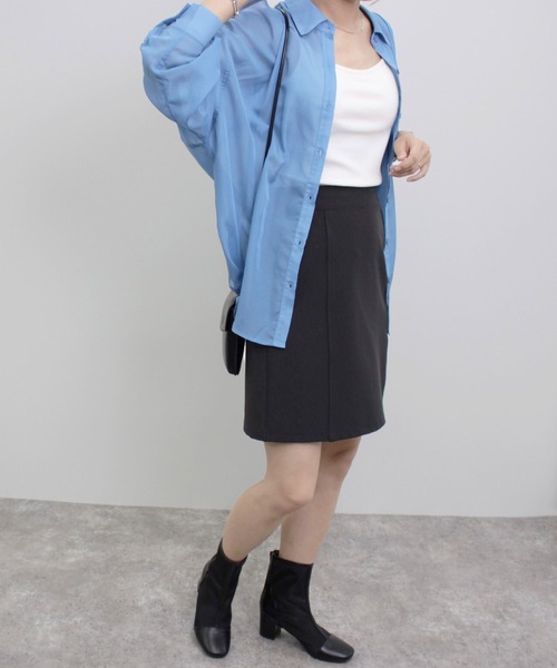 MLI'A(エムリア)の「ショルダースリットシアーシャツ(シャツ/ブラウス・レディース・ミント/ピンク/ブルー系3/アイボリー・M)」の11枚目の写真