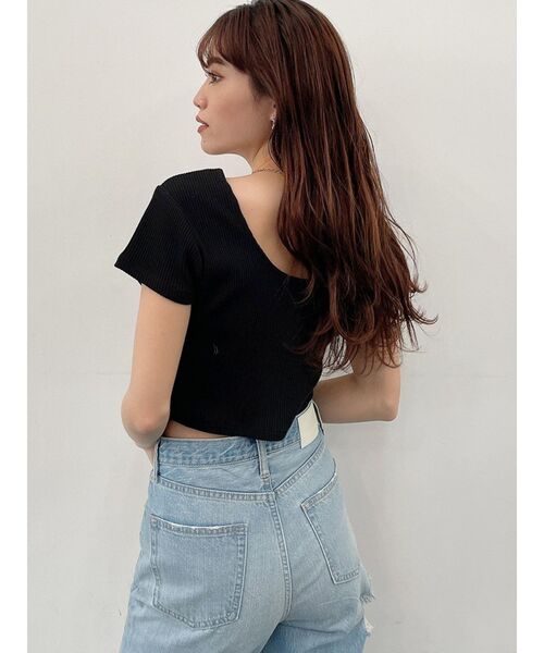 GYDA(ジェイダ)の「2WAYバインダーショートTシャツ(Tシャツ/カットソー・レディース・ブラック/ベージュ/オフホワイト/ミント・FREE)」の16枚目の写真