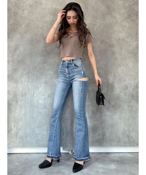 GYDA(ジェイダ)の「2WAYバインダーショートTシャツ(Tシャツ/カットソー・レディース・ブラック/ベージュ/オフホワイト/ミント・FREE)」の22枚目の写真