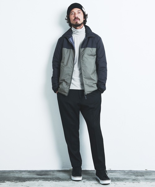 Magine（マージン）の「PE TAFFETA STAND 2TONE THINSULATE BLOUSON:ポリエステル タフタ スタンド 2トーン シンサレート ブルゾン 22AW（ナイロンジャケット・メンズ・ブラック/ネイビー/グレー/オリーブ×ブラック・44/46/48）」の13枚目の写真