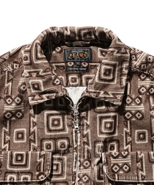 BEAMS PLUS（ビームスプラス）の「BEAMS PLUS / コーデュロイ プリント ジッパー ブルゾン（ブルゾン・メンズ・ダークブラウン/ライトブラウン・S/M/L/X-LARGE）」の9枚目の写真