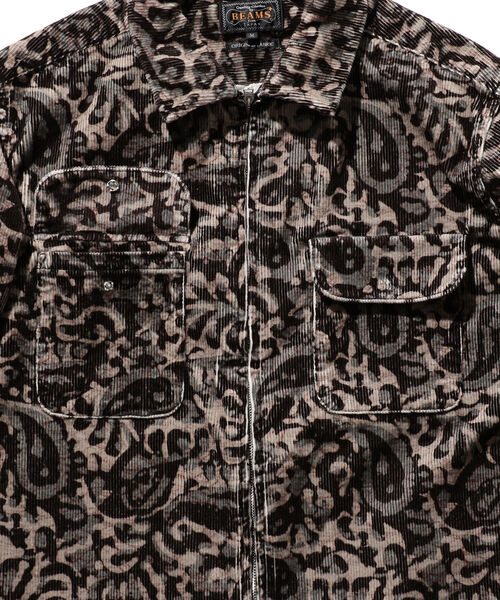 BEAMS PLUS（ビームスプラス）の「BEAMS PLUS / コーデュロイ プリント ジッパー ブルゾン（ブルゾン・メンズ・ダークブラウン/ライトブラウン・S/M/L/X-LARGE）」の13枚目の写真
