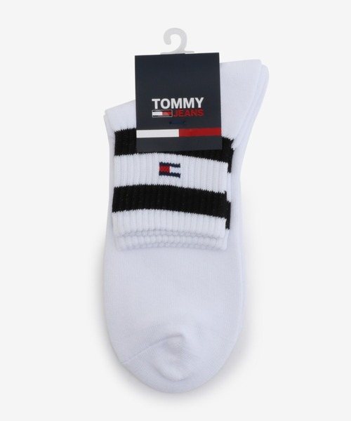 tommy jeans(トミー ジーンズ)の「TJ COLOR STRIPE SOCKS(ソックス/靴下・メンズ・ブラック/マルチ・S/M/M/L)」の1枚目の写真
