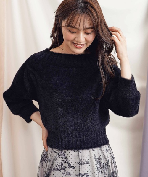 NOELA（ノエラ）の「ハイネック２ＷＡＹふわニット（ニット/セーター・レディース・オフホワイト/ボルドー/ブラウン/ブラック・フリー）」の3枚目の写真