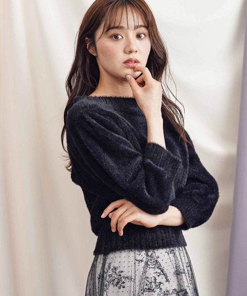 NOELA（ノエラ）の「ハイネック２ＷＡＹふわニット（ニット/セーター・レディース・オフホワイト/ボルドー/ブラウン/ブラック・フリー）」の5枚目の写真