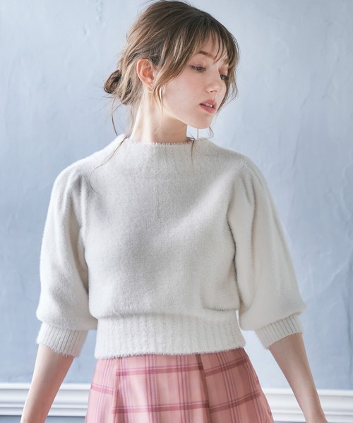 NOELA（ノエラ）の「ハイネック２ＷＡＹふわニット（ニット/セーター・レディース・オフホワイト/ボルドー/ブラウン/ブラック・フリー）」の12枚目の写真