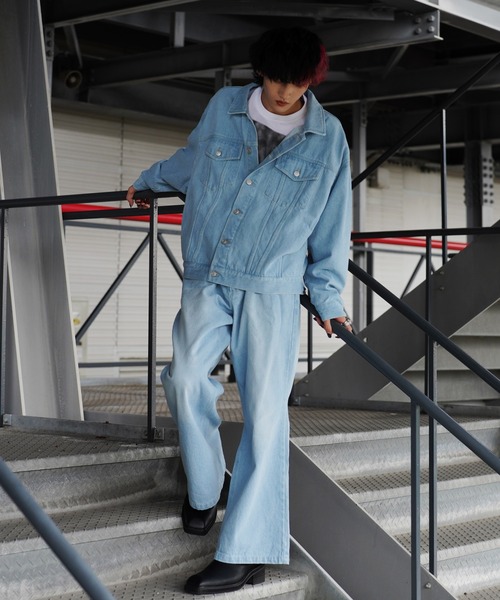 G.O.C（ジーオーシー）の「オーバードルマンデニムジャケット（デニムジャケット・メンズ・ブラック/ライトブルー/インディゴブルー・MEDIUM/LARGE）」の6枚目の写真