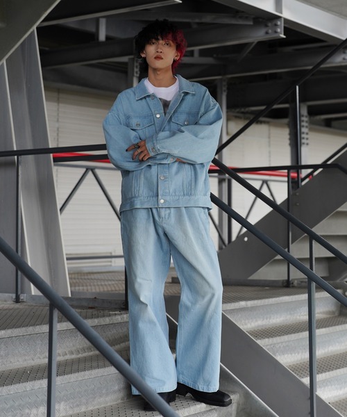 G.O.C（ジーオーシー）の「オーバードルマンデニムジャケット（デニムジャケット・メンズ・ブラック/ライトブルー/インディゴブルー・MEDIUM/LARGE）」の7枚目の写真