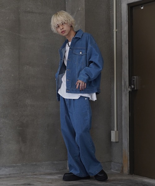 G.O.C（ジーオーシー）の「オーバードルマンデニムジャケット（デニムジャケット・メンズ・ブラック/ライトブルー/インディゴブルー・MEDIUM/LARGE）」の10枚目の写真