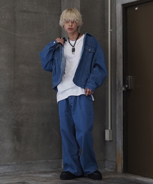 G.O.C（ジーオーシー）の「オーバードルマンデニムジャケット（デニムジャケット・メンズ・ブラック/ライトブルー/インディゴブルー・MEDIUM/LARGE）」の11枚目の写真