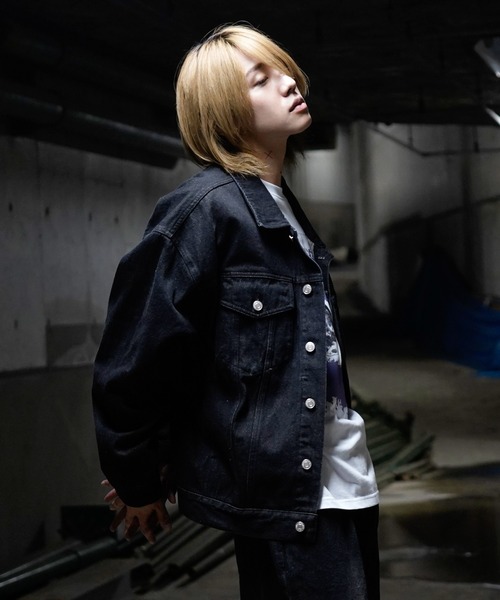 G.O.C（ジーオーシー）の「オーバードルマンデニムジャケット（デニムジャケット・メンズ・ブラック/ライトブルー/インディゴブルー・MEDIUM/LARGE）」の13枚目の写真