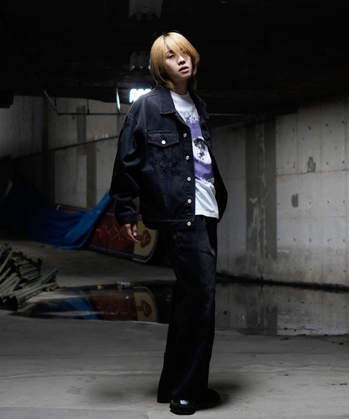 G.O.C（ジーオーシー）の「オーバードルマンデニムジャケット（デニムジャケット・メンズ・ブラック/ライトブルー/インディゴブルー・MEDIUM/LARGE）」の14枚目の写真