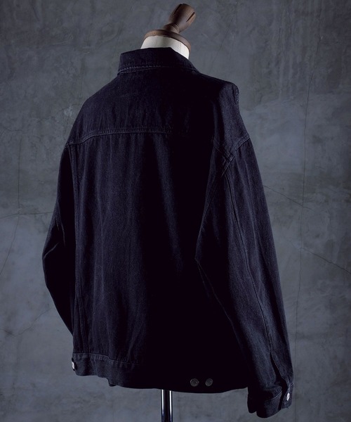 G.O.C（ジーオーシー）の「オーバードルマンデニムジャケット（デニムジャケット・メンズ・ブラック/ライトブルー/インディゴブルー・MEDIUM/LARGE）」の16枚目の写真