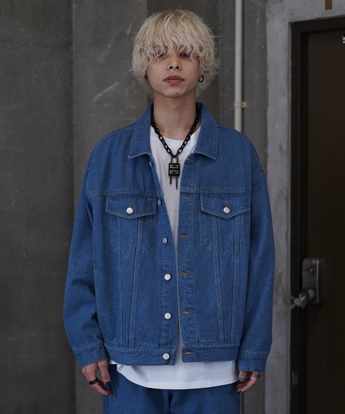 G.O.C（ジーオーシー）の「オーバードルマンデニムジャケット（デニムジャケット・メンズ・ブラック/ライトブルー/インディゴブルー・MEDIUM/LARGE）」の22枚目の写真