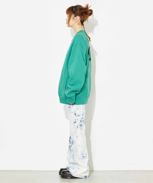 X-girl（エックスガール）の「X-girl × Champion REVERSE WEAVE SNAP SWEATSHIRT（スウェット・レディース・ブラック/ホワイト/グリーン・S/M）」の12枚目の写真