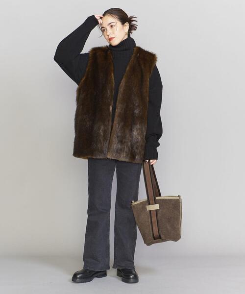 folna(フォルナ)の「【別注】<Folna>ボア ラインテープ リバーシブル ショルダーバッグ -2WAY-(ショルダーバッグ・レディース・ベージュ/モカ/ナチュラル・FREE)」の10枚目の写真