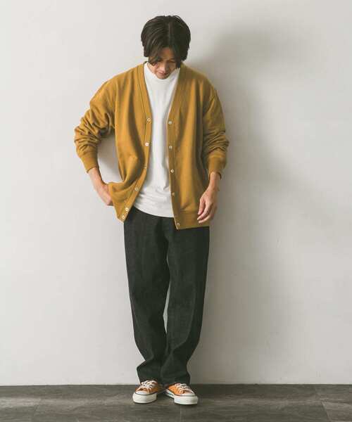 URBAN RESEARCH DOORS(アーバンリサーチドアーズ)の「裏毛スナップカーディガン(カーディガン/ボレロ・メンズ・ブラック/グレー/グリーン/マスタード・MEDIUM/LARGE)」の9枚目の写真