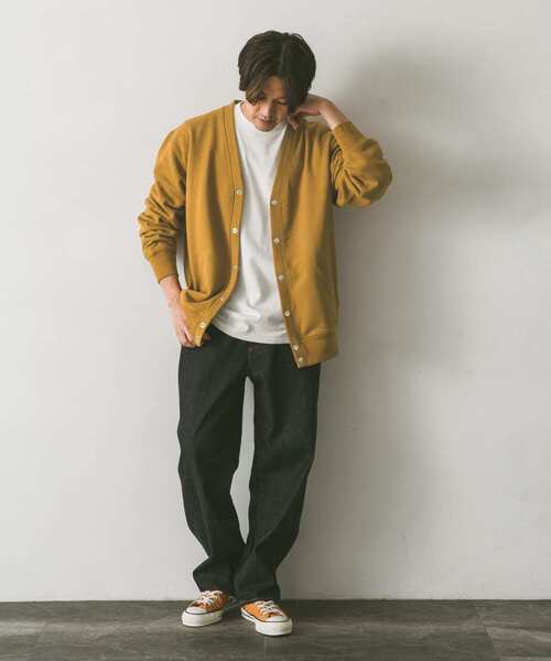 URBAN RESEARCH DOORS(アーバンリサーチドアーズ)の「裏毛スナップカーディガン(カーディガン/ボレロ・メンズ・ブラック/グレー/グリーン/マスタード・MEDIUM/LARGE)」の10枚目の写真