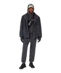 DIESELブラックデニムジャケット DIESEL ディーゼル ブラックデニムジャケット メンズ レザー襟