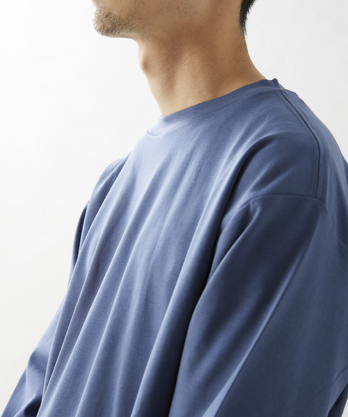 JOURNAL STANDARD relume（ジャーナルスタンダード　レリューム）の「40/- ポンチロングスリーブTシャツ（Tシャツ/カットソー・メンズ・ホワイト/ベージュ/ブラックミックス/コバルトブルー・MEDIUM/LARGE）」の4枚目の写真