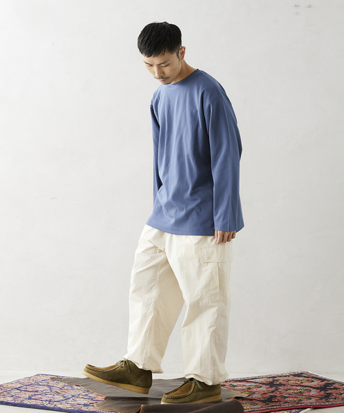 JOURNAL STANDARD relume（ジャーナルスタンダード　レリューム）の「40/- ポンチロングスリーブTシャツ（Tシャツ/カットソー・メンズ・ホワイト/ベージュ/ブラックミックス/コバルトブルー・MEDIUM/LARGE）」の6枚目の写真