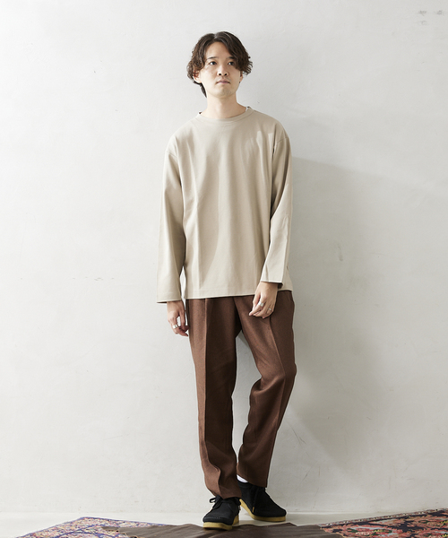 JOURNAL STANDARD relume（ジャーナルスタンダード　レリューム）の「40/- ポンチロングスリーブTシャツ（Tシャツ/カットソー・メンズ・ホワイト/ベージュ/ブラックミックス/コバルトブルー・MEDIUM/LARGE）」の11枚目の写真