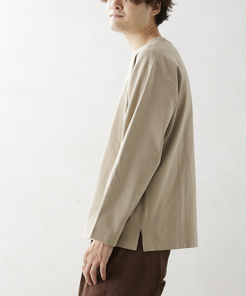 JOURNAL STANDARD relume（ジャーナルスタンダード　レリューム）の「40/- ポンチロングスリーブTシャツ（Tシャツ/カットソー・メンズ・ホワイト/ベージュ/ブラックミックス/コバルトブルー・MEDIUM/LARGE）」の13枚目の写真