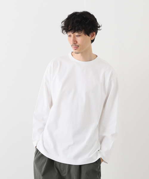 JOURNAL STANDARD relume（ジャーナルスタンダード　レリューム）の「40/- ポンチロングスリーブTシャツ（Tシャツ/カットソー・メンズ・ホワイト/ベージュ/ブラックミックス/コバルトブルー・MEDIUM/LARGE）」の21枚目の写真