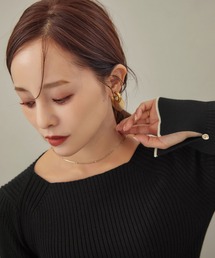 KOBE LETTUCE | 選べる3サイズ フレア袖配色リブニットトップス(ニット/セーター)