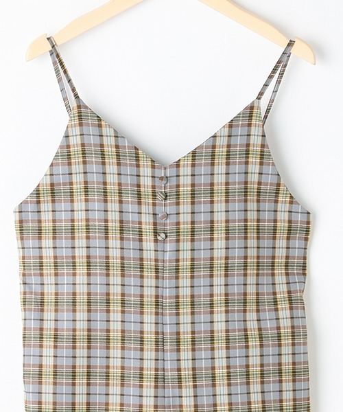 pom ponette junior（ポンポネットジュニア）の「チェックサロペット（サロペット/オーバーオール・キッズ・ベージュ/ブルー・M/L）」の4枚目の写真